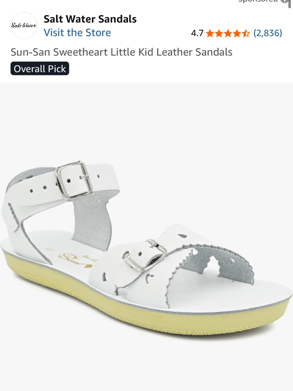 Sun-San Sweetheart Leather Sandals - White